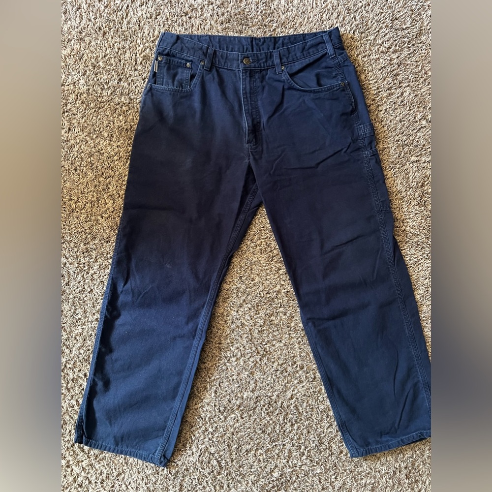 Navy Blue Carhartt Loose Original Fit Pants